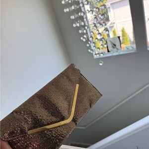 Nordstrom Gold and Red Sequin Clutch